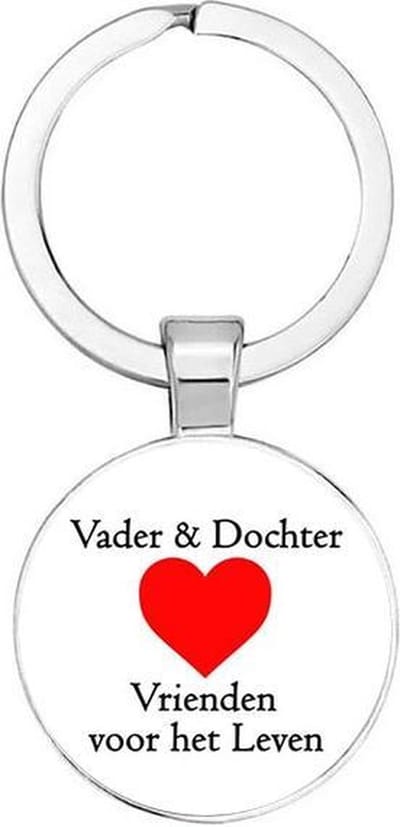 Akyol - Vader & dochter vrienden voor het leven Sleutelhanger - Liefde - Vader en Dochter - Leuk kado voor je vader en dochter om te geven - 2,5 x 2,5 CM