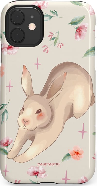 Casetastic Hoesje Geschikt voor Apple iPhone 11 - Stijlvolle Beschermende Duo-layer Case - Lief konijntje