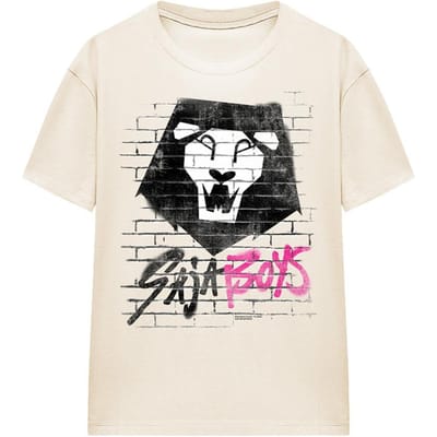 K-Pop Demon Hunters Unisex Volwassen Saja Boys Baksteen Graffiti T-Shirt (Natuurlijk)