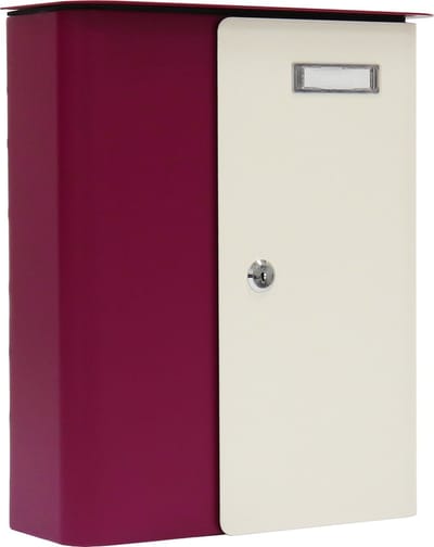Rottner Brievenbus Splashy Bordeaux Rood met Witte Deur - 35.7x29,5x10cm
