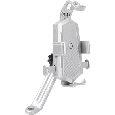 Aluminiumlegering Fiets Telefoonhouder Schokbestendig Motorfiets Fiets Mobiele Telefoon Stand MountZilver ‑ Achteruitkijkspiegel Type gray