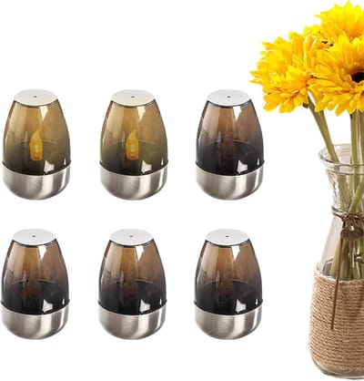Vlamloze Kaarsen - Decoratieve Lampjes - Feestelijke Sfeer - Op Zonne-energie - 6 Stuks - Warm Wit