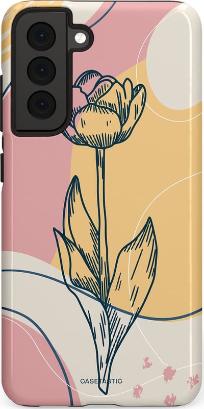 Casetastic Hoesje Geschikt voor Samsung S21 FE - Stijlvolle Beschermende Duo-layer Case - Zachte tulp