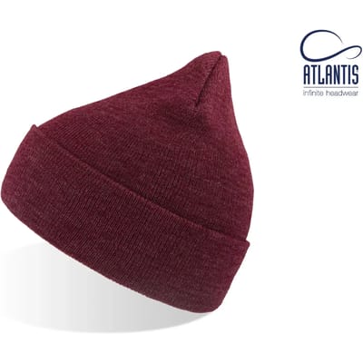 Atlantis Headwear - Wind Beanie - Burgundy Melange - One Size