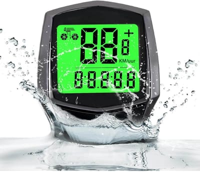 GELLDG Fietscomputer - 16 Functies - IPX5 Waterdicht - Touchscreen met Verlichting - Geschikt voor Alle Fietsen - ABS Materiaal - Incl. Montageaccessoires - 5x4,4x1,7cm