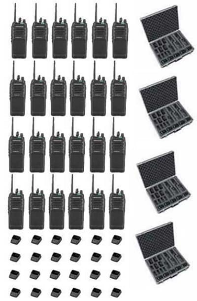 Set van 24 Kenwood TK-3701D IP55 Portofoon met tafellader en koffer