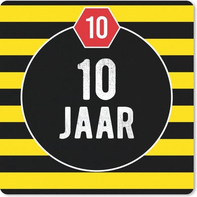 Muismat 20x20 cm - Mousepad Jubileum - Verjaardag - 10 Jaar - Muismatten
