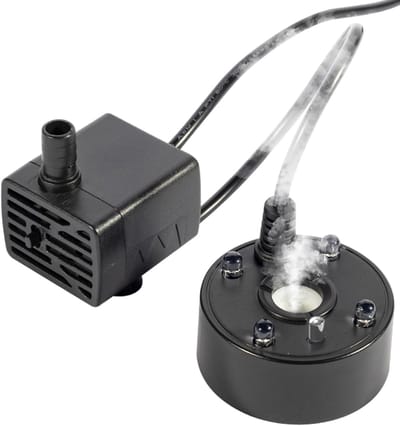 Mist Maker - Waterpomp Verdamper - Vijver Decoratie - Ultrasone Technologie - 47cm x 47cm - Zwart