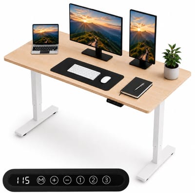 Organess Zit-sta Bureau - Elektrisch verstelbaar - 120 x 60 cm - Geheugenfunctie - Anti-botsing - Verstelbare Hoogte