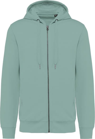 Ecologische unisex sweater met capuchon en rits Sage Groen - 3XL