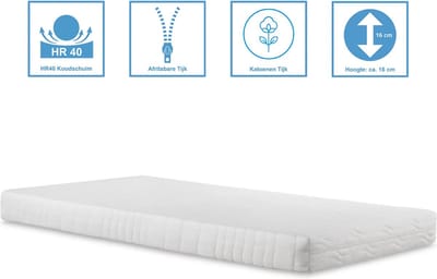 Anno 1588 Matras Londen - HR40 Koudschuim matras - Open celstructuur - Medium - ca. 16 cm - 70x200 cm