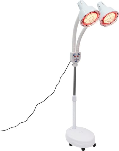 Instelbare Infrarood Verwarmingslamp met Afstandsbediening – 360° Draaibaar en Dubbele Kop
