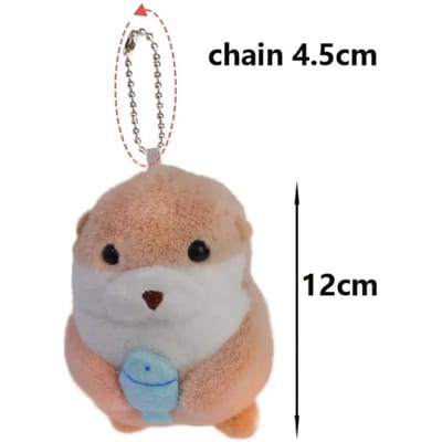 Porte-clés Jouet Loutre Souhaitant Porte-clés Poupée Animal Mignonne de Haute Qualité Loutre Peluche Douce Coton Pendentif Sac Thème Cadeaux de Rassemblement kaki