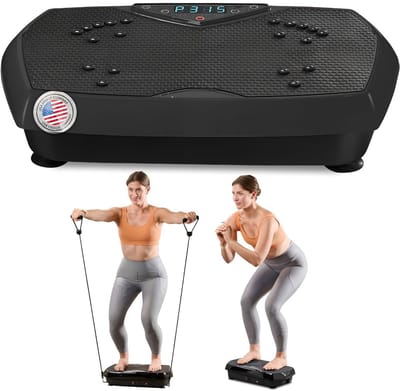 JCP® Trilplaat Fitness - Maximaal Gewicht 150kg - Trilplaat voor Benen Bloedsomloop - Vibratie Plaat - Zwart - 63cm x 38cm x 14cm