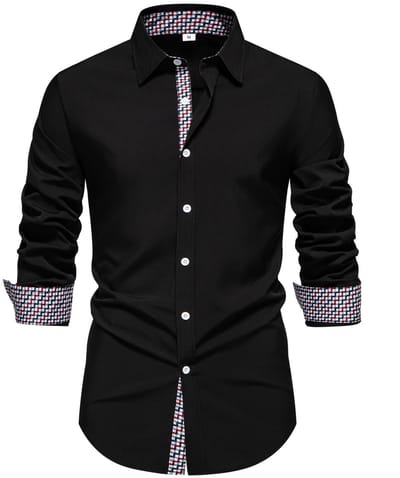 ALLTHEMEN Mannen Chambray Ruit Overhemd - Slank Fit Kreukvrij - S