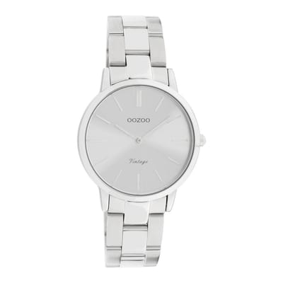 OOZOO Vintage series - zilverkleurige horloge met zilverkleurige roestvrijstalen armband - C20039 - Ø34