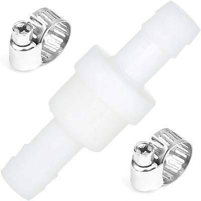 Dailygoods- Terugslagventiel 10 mm - Inline Ventiel - Slangklemmen - Hittebestendig Kunststof - Corrosiebestendig Roestvrij Staal - Voor Water/Gas - Afvoerventiel