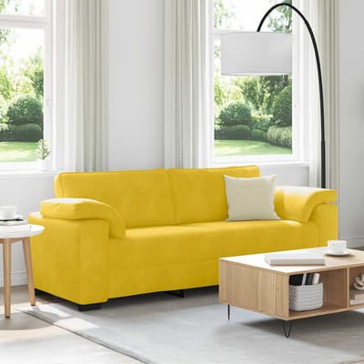 vidaXL - 3-zitsbank - Geel - 220x77x82 - cm - Fluweel