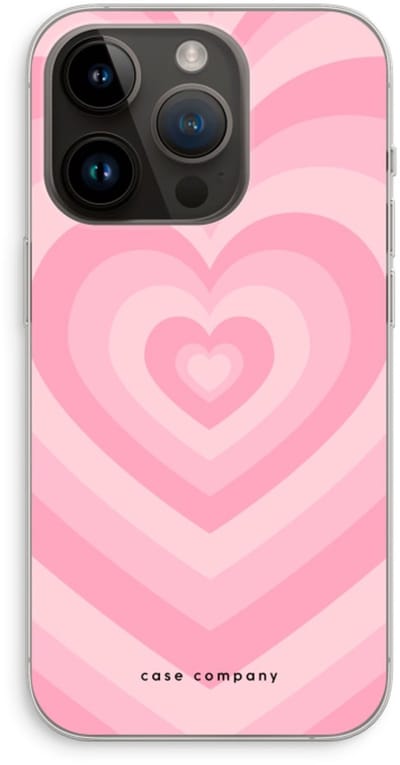 Case Company® - Hoesje geschikt voor iPhone 14 Pro hoesje - Hart Roos - Soft Cover Telefoonhoesje - Bescherming aan alle Kanten en Schermrand