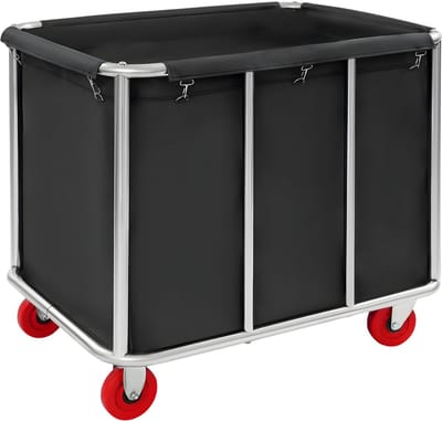 Waswagen - Wasverzamelwagen - Wasmand - Voor thuis, hotel en horeca - Zwart