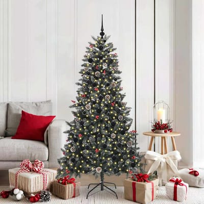 vidaXL - Kunstkerstboom - Groen - 180 - cm - PVC - en - Plastic - en - Staal