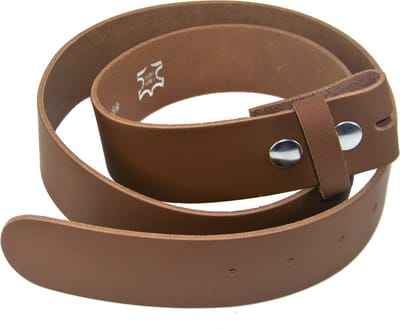 Leren wisselriem zonder gesp, Cognac, taillemaat 90 cm.