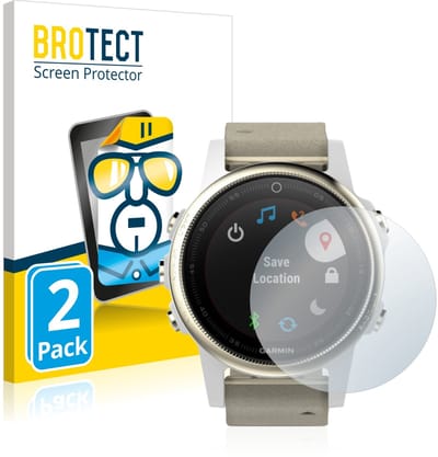 BROTECT - Screenprotector voor Garmin Fenix 5S (42 mm) - Folie Beschermfolie transparant 2 Stuks
