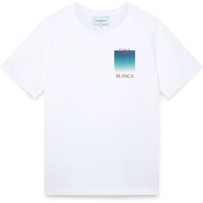 T-shirt Korte Mouw Casablanca GRADIENT CASA LOGO WHITE