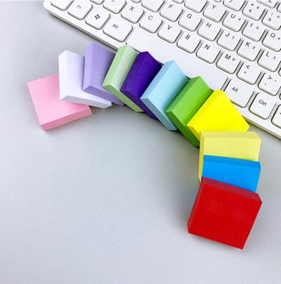 Without Lemon - Zelfklevende Papieren Stickers - Markeringen - Memo Stickers - Ideaal voor Notities, Studie, Werk en Organisatie - 11 Kleuren Strips - 3,8x3,8 cm