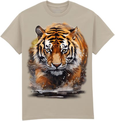 Tijger Watercolor Running Tiger The Coloured House T-shirt S