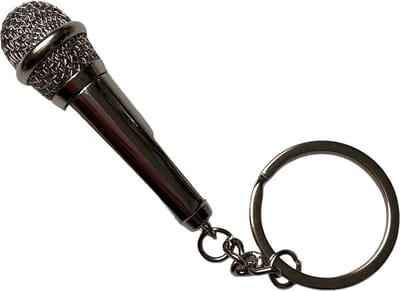 Sleutelhanger Microfoon ( Zilverkleurig ) 6.0 x 1.9 cm
