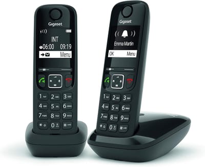 Draadloze DECT Telefoon Set met Groot Verlicht Display en Zwarte Lijst