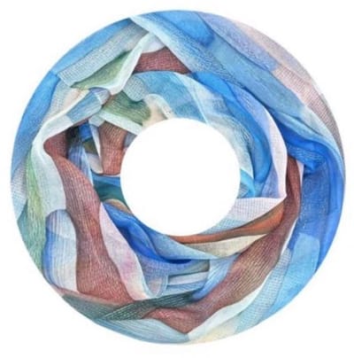 Dunne Colsjaal - Print - (34492#) - Blauw
