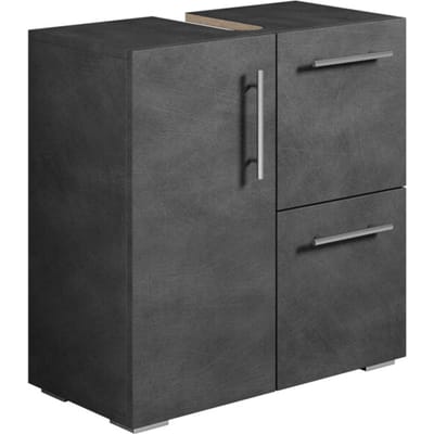Badplaats Wastafelkast Mars 60 x 30 x 60 cm – Donker Grijs – Badkamerkast – Staand Wastafelmeubel