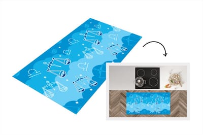 Keukenloper - Loper keuken - Weegschaal - Patroon - Zodiac - 120x60 cm - Keukenloper vinyl