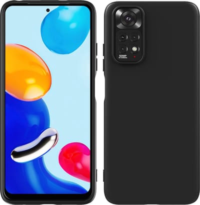 Flexibele achterkant Silicone hoesje Zwart Geschikt voor: Xiaomi Redmi Note 11 4G & Xiaomi Redmi Note 11S