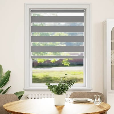 vidaXL - Zebra - rolgordijn - 100,9 - x - 175 - cm - stofbreedte - 96,7 - cm - grijs