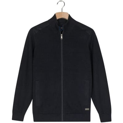 Baileys Vest Cotton Cashmere Lined Cardigan Zip Structure Knit Navy / male