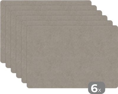Placemat - Placemats kunststof - Steen - Beton - Patronen - 45x30 cm - 6 stuks - Hittebestendig - Anti-Slip - Onderlegger - Afneembaar