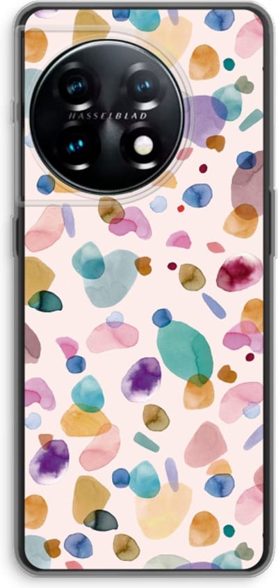 Case Company® - Hoesje geschikt voor OnePlus 11 hoesje - Terrazzo Memphis - Soft Cover Telefoonhoesje - Bescherming aan alle Kanten en Schermrand