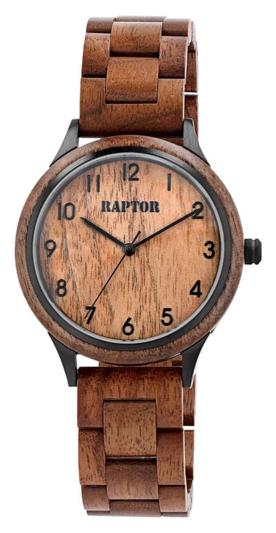 Raptor herenhorloge zebrahout Cedric, mineraalglas