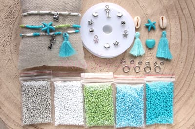 Zelf sieraden maken kralen pakket - Armbandjes - 2mm kraal - Zilver, groen, turquoise - DIY