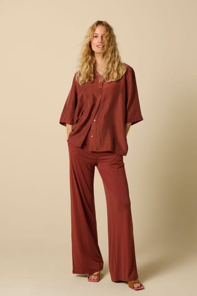 Sissy-Boy - Donkerrode high waist wide leg broek