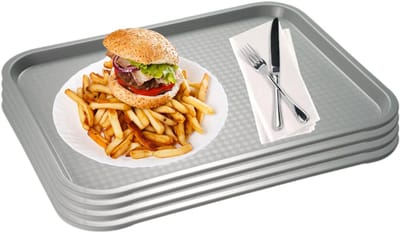 APS Fast Food Serveertablet - Breukbestendig - Vaatwasserbestendig - Grijs - 35x27cm - Set van 4