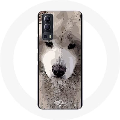 Vivo Y72 hoesje Samojeed grijs hondenras grijs