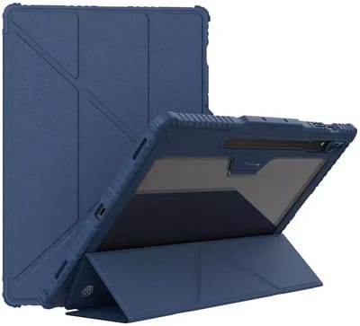 Nillkin Bumper Book Case met Camera Slider Blauw Geschikt voor Samsung Tab S9 Ultra