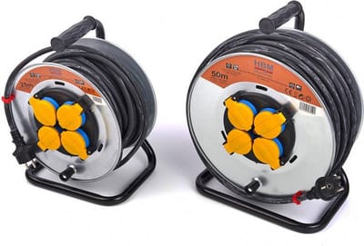 HBM 25 meter spatwaterdichte IP44 stroomhaspel 3 x 1,5 mm