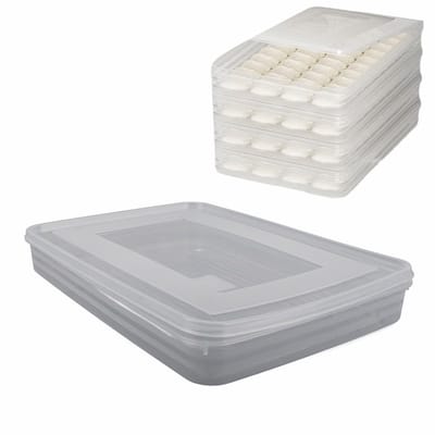 Dailygoods- Dumpling Opslagcontainer Grote Capaciteit - Luchtdichte Koelkastknoedeldoos - Stapelbaar - Vaatwasmachinebestendig - Kunststof - Lichtgewicht 120 g - Koelkastdoos