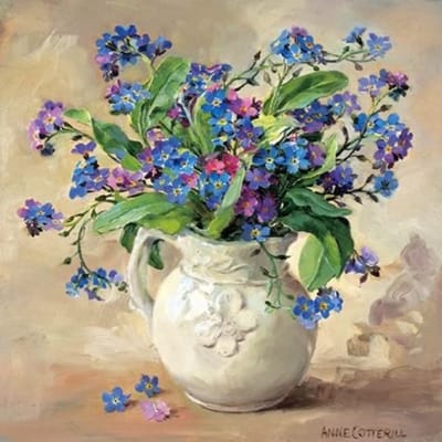 Dubbele kaart met env. Vergeet-mij-nietjes 15x15cm