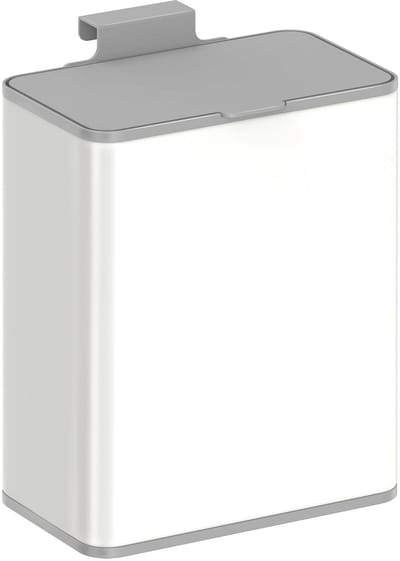 PromoHome Hangende Keukenprullenbak 8L Stalen Vuilnisbak met Deksel voor Voedselafval, Kastdeur of Wandmontage, Wit